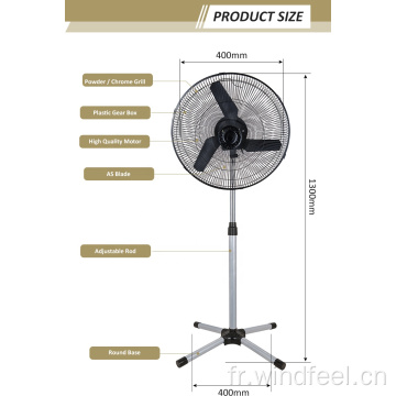 Ventilateur debout électrique portable rechargeable à 8 vitesses